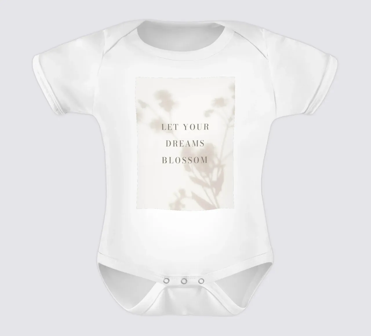 Motiverende quote bloemen schaduwen babyrompertje korte mouwen van Whole©