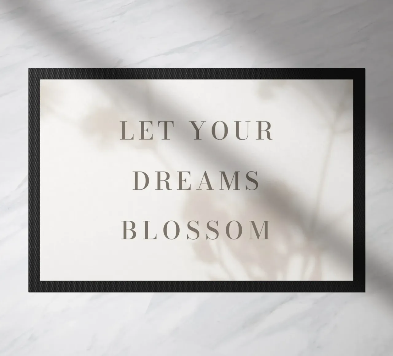 Motiverende quote bloemen schaduwen deurmat van Whole©