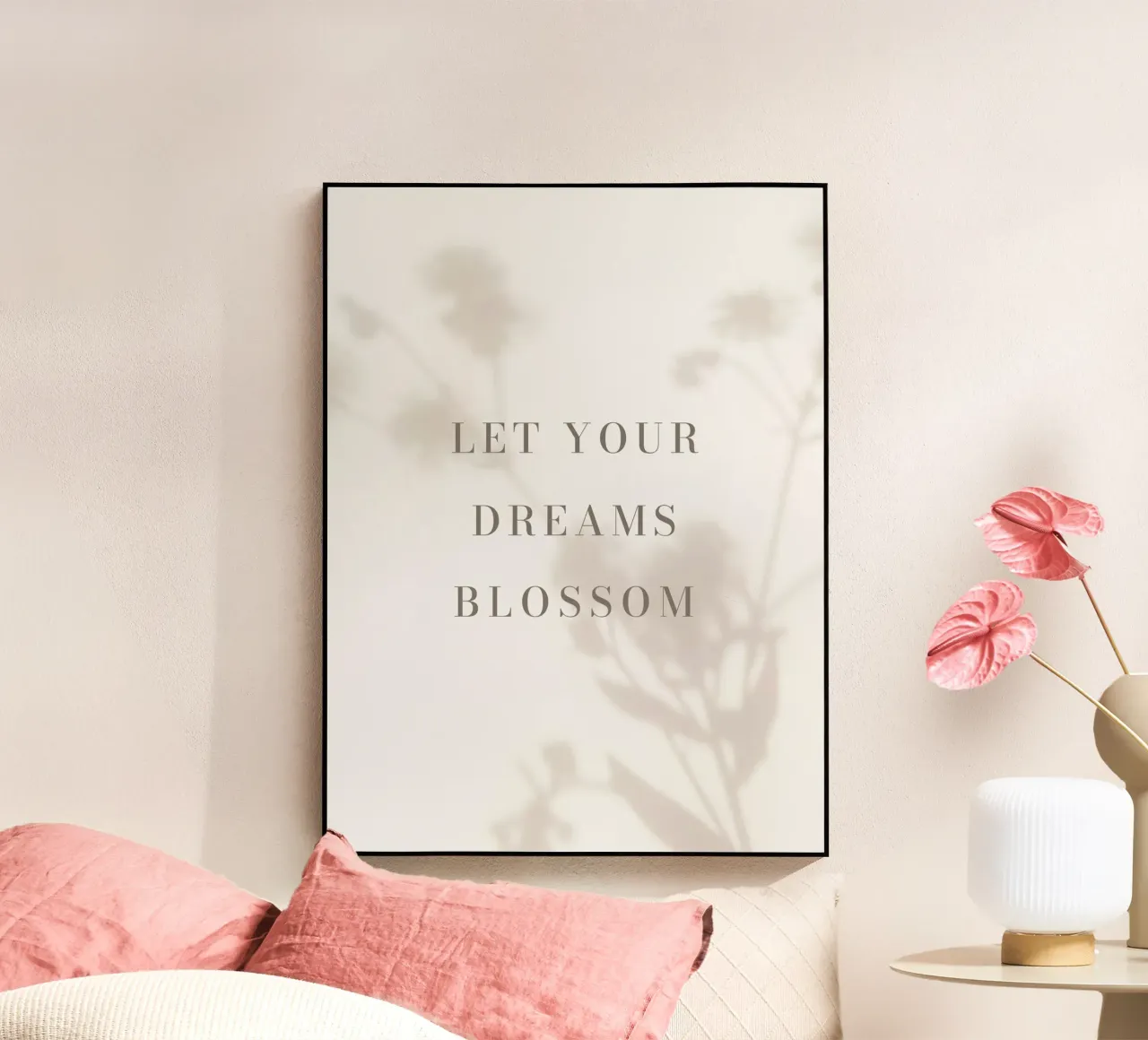 Motiverende quote bloemen schaduwen acryl van Whole©