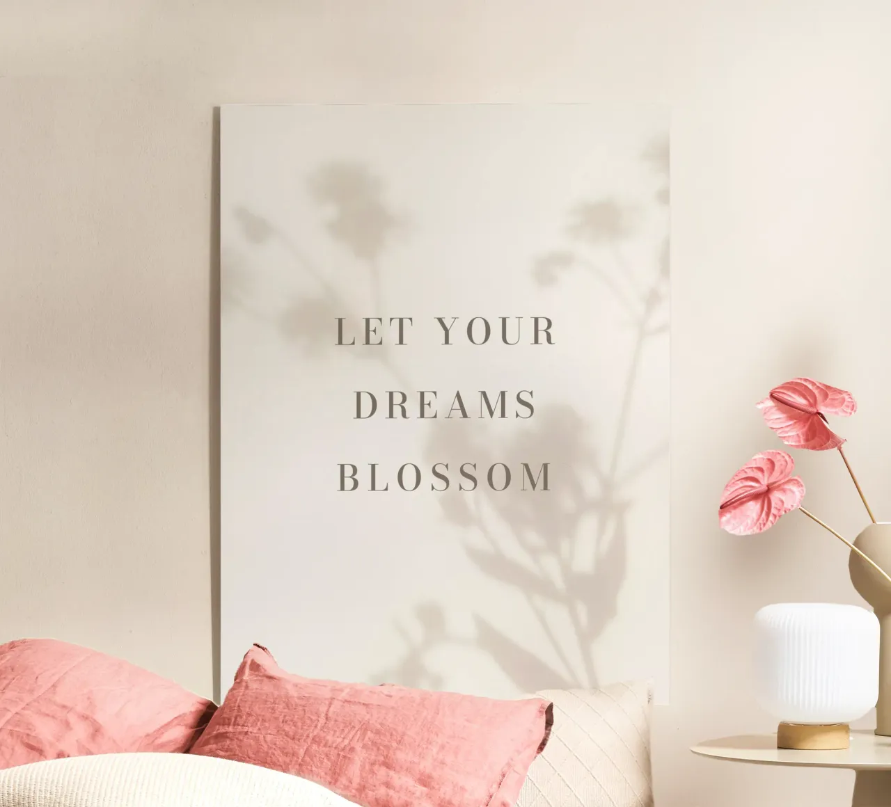Motiverende quote bloemen schaduwen acryl van Whole©