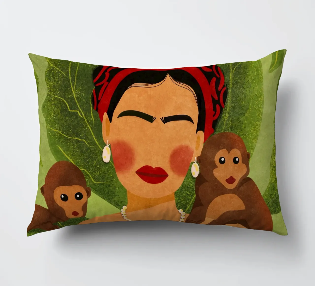 Frida & Monkeys cuscino da Illustration Raissa Oltmanns