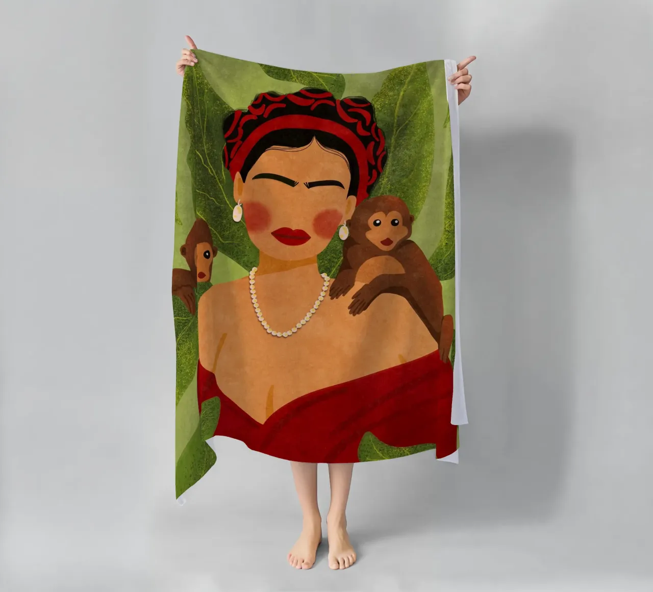 Frida & Monkeys telo mare da Illustration Raissa Oltmanns