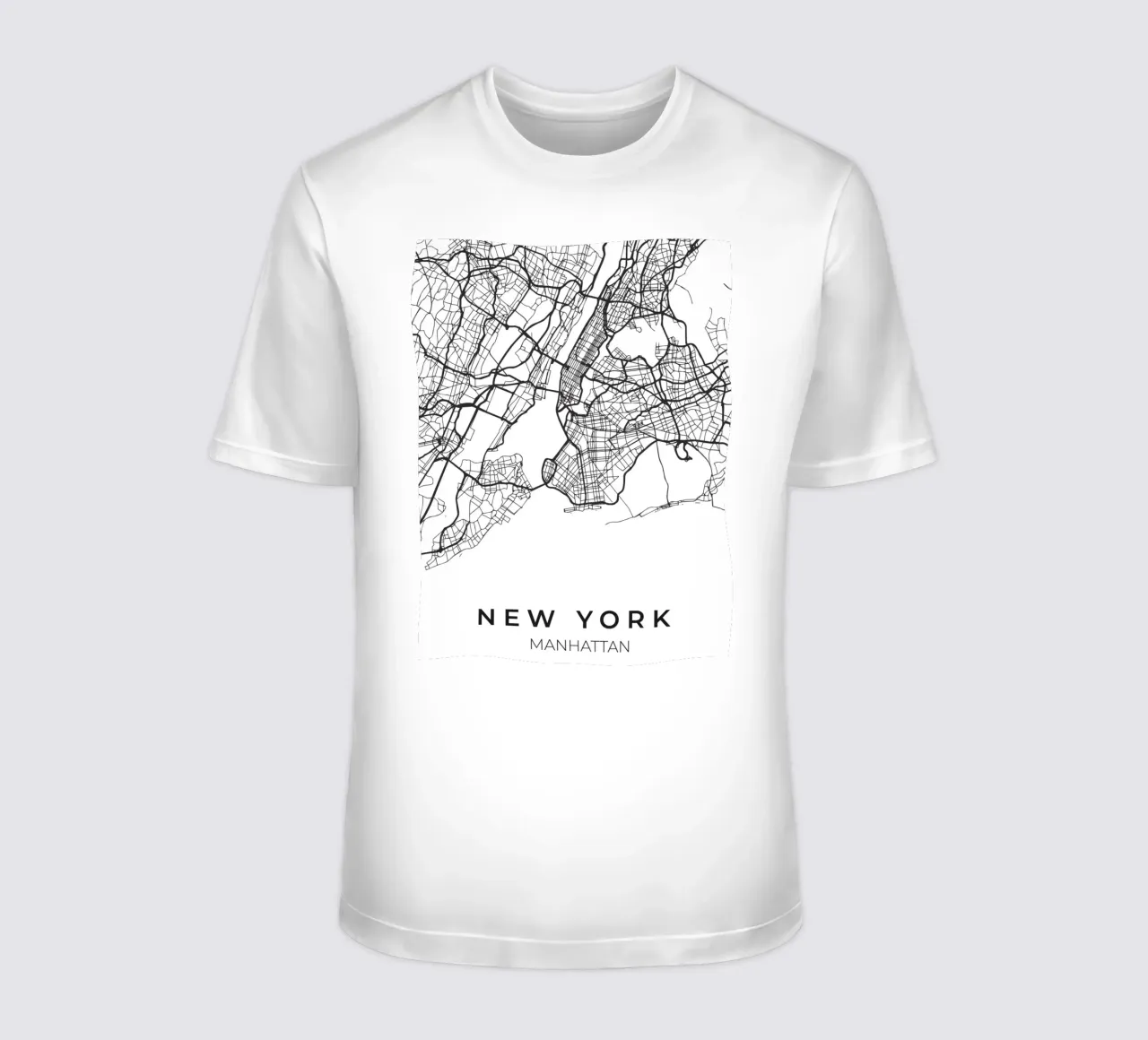 Mappa di New York in bianco e nero t-shirt da Whole©