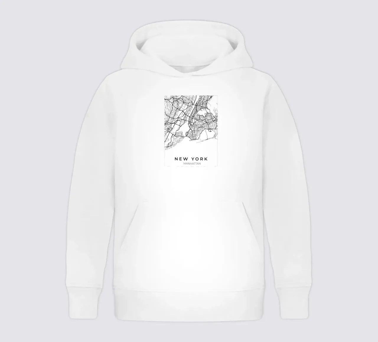 Mappa di New York in bianco e nero felpa bambino con cappuccio da Whole©
