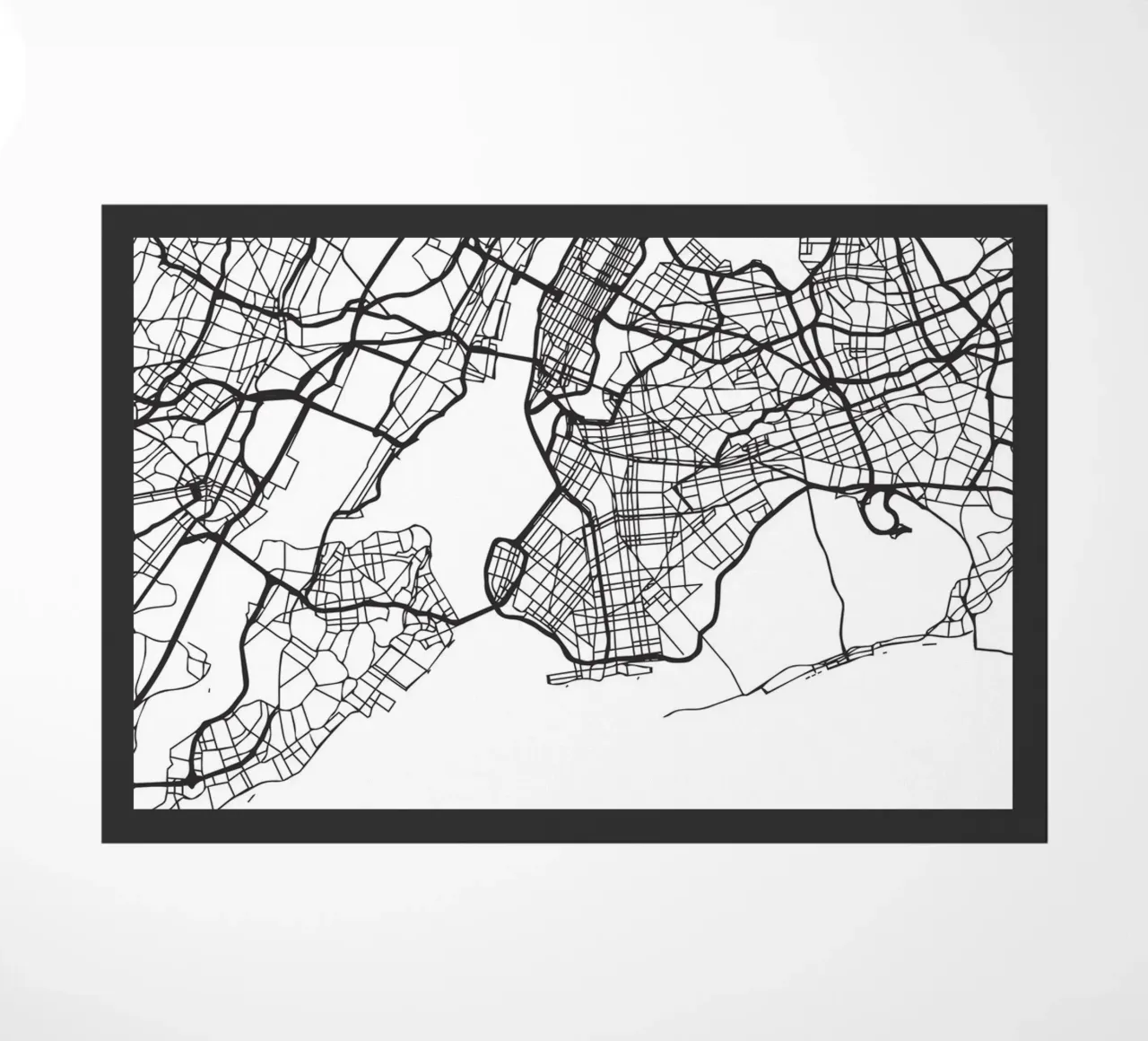 Mappa di New York in bianco e nero zerbino da Whole©