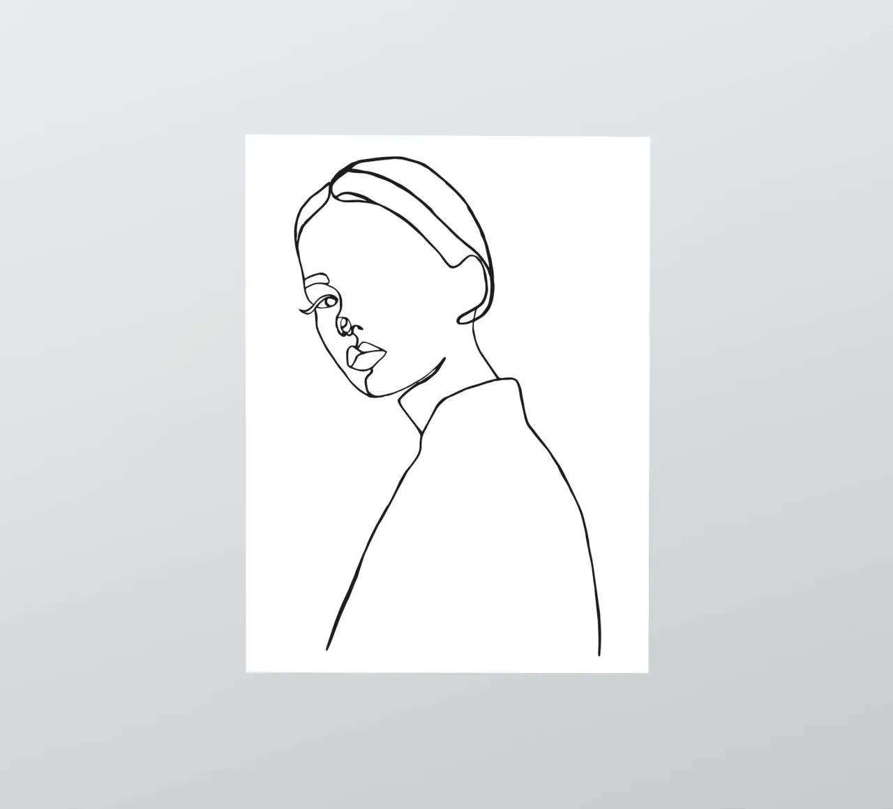 Minimalistisches Line Art Porträt Sticker von Whole©
