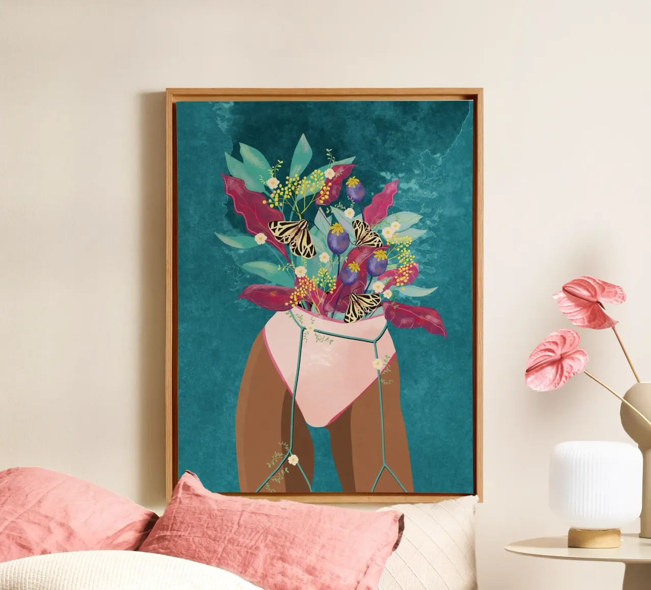 Aufblühendes Gefühl canvas met Baklijst van Illustration Raissa Oltmanns