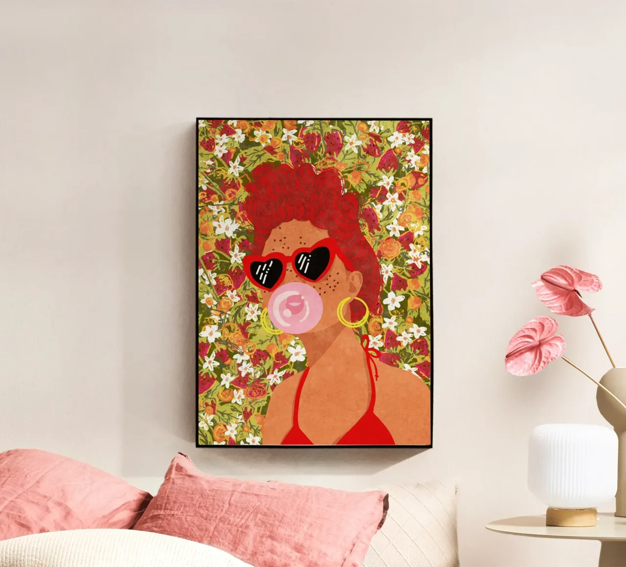 Strawberry Lady plexiglass da Illustration Raissa Oltmanns