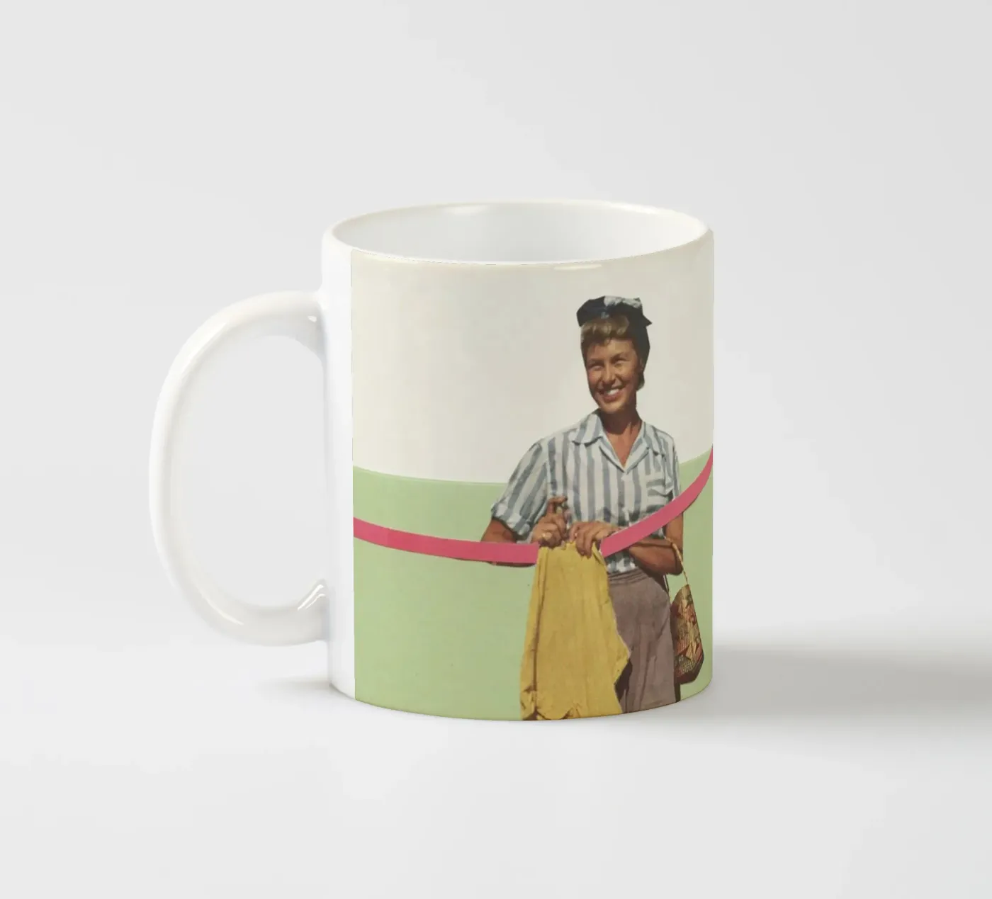 Laundry Day ceramic mug by Cassia Beck Collage