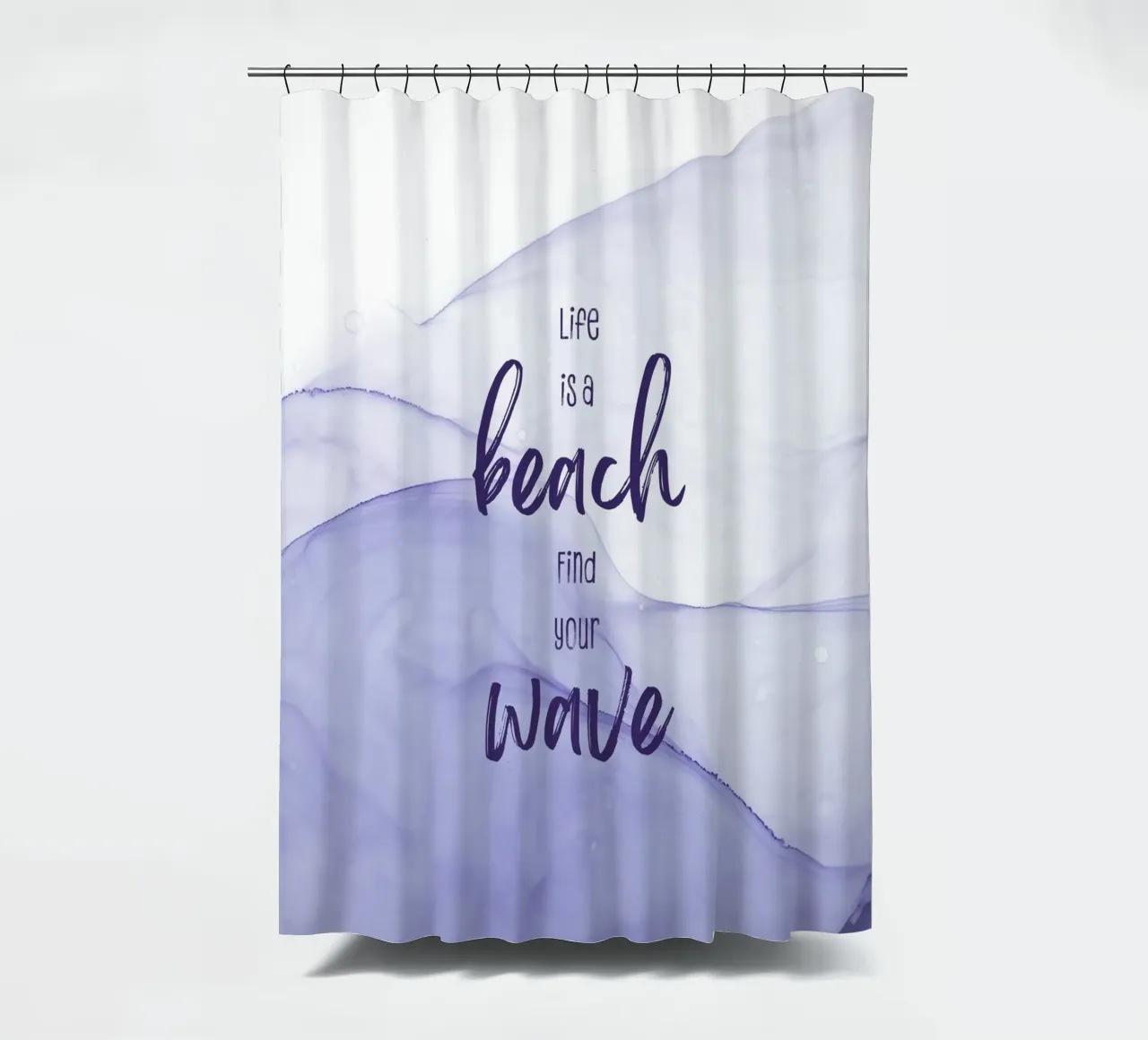 Life is a beach. Find your wave. | floating colors tenda da doccia da Melanie Viola
