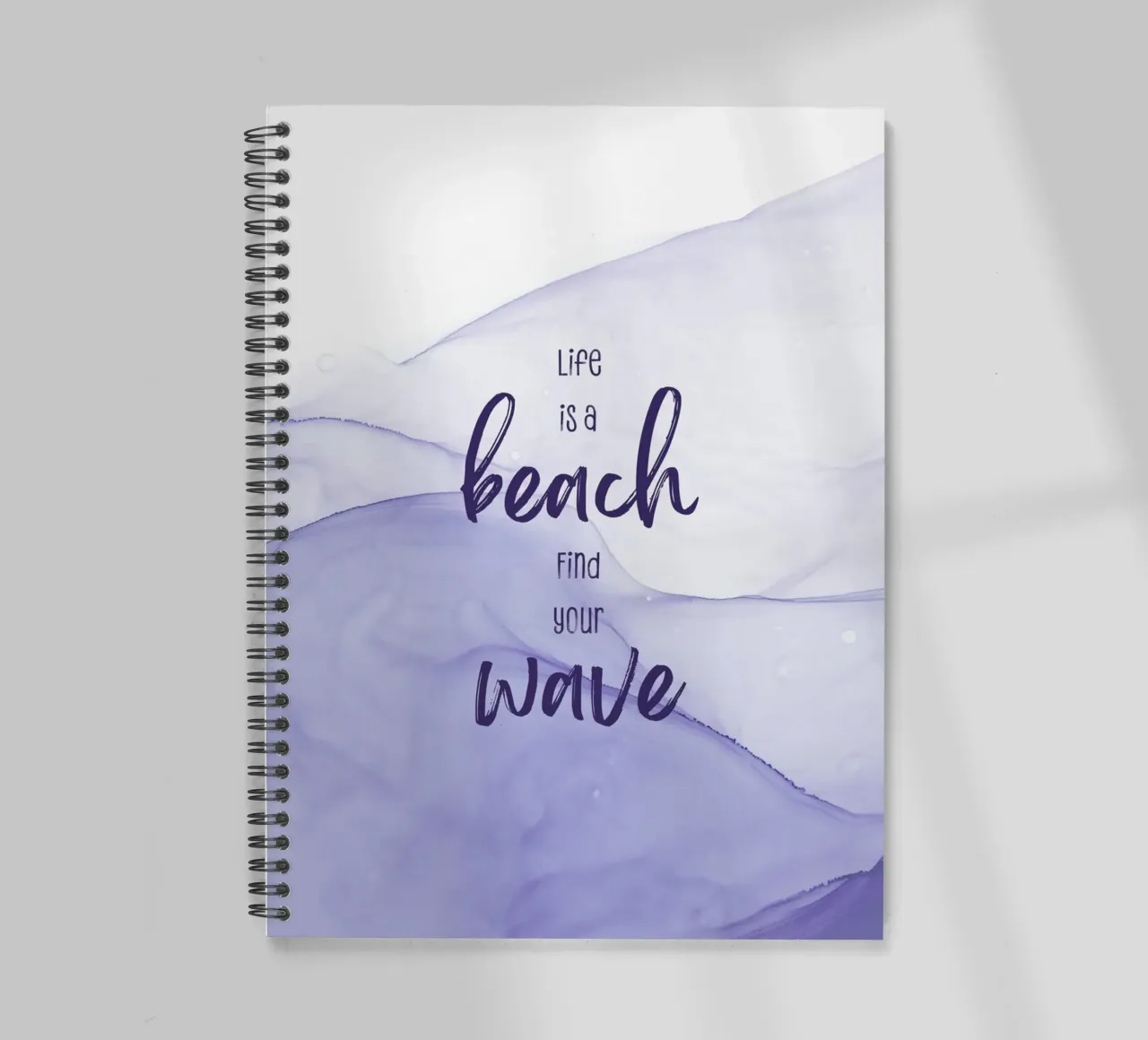Life is a beach. Find your wave. | floating colors spiral notebook by Melanie Viola