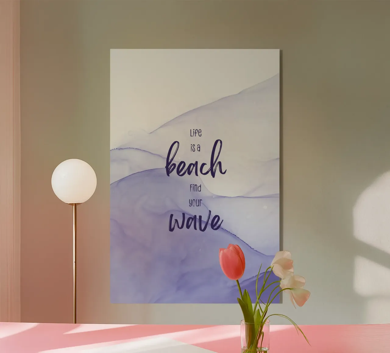 Life is a beach. Find your wave. | floating colors plexiglass da Melanie Viola