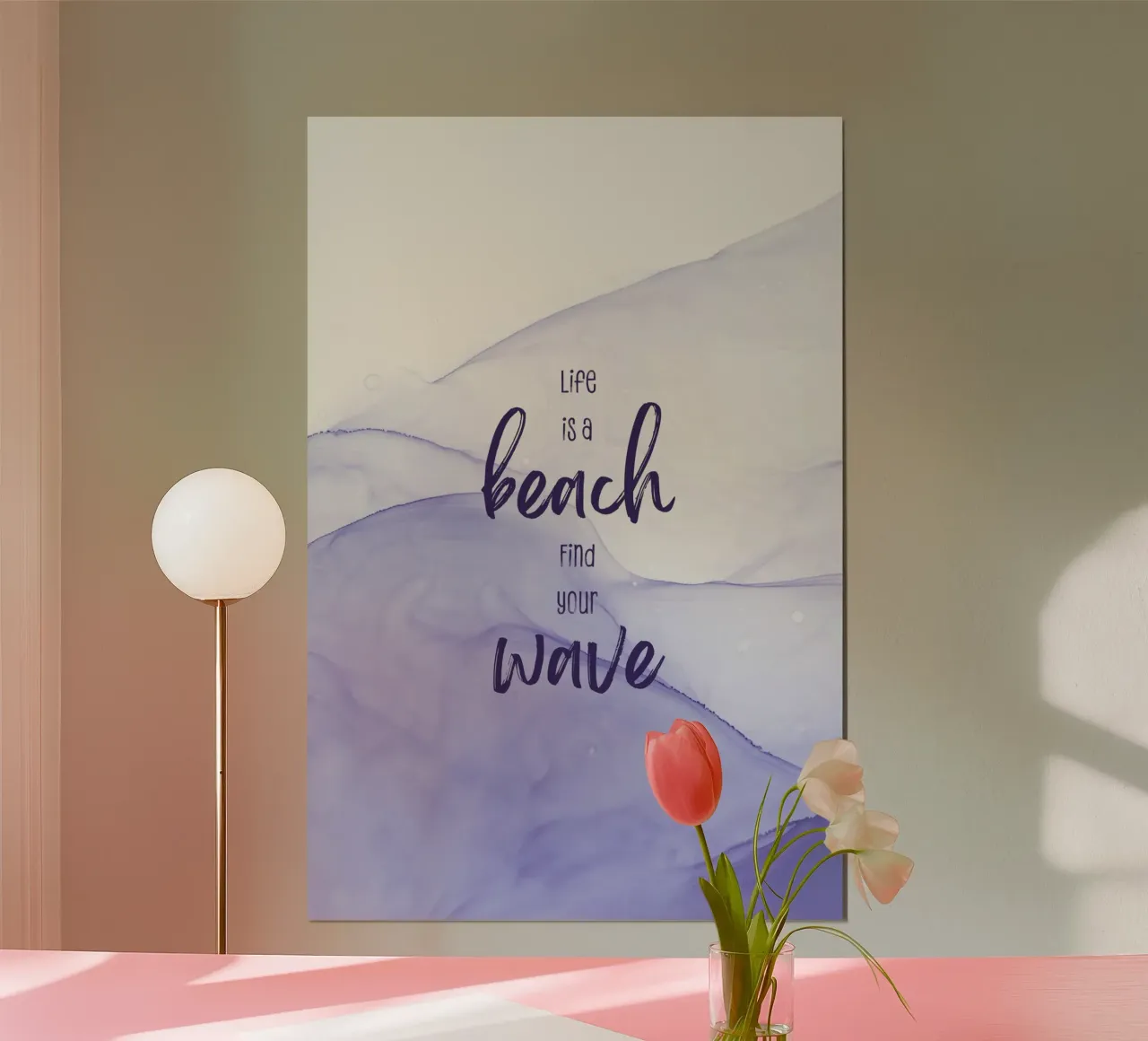 Life is a beach. Find your wave. | floating colors carta hahnemühle da Melanie Viola