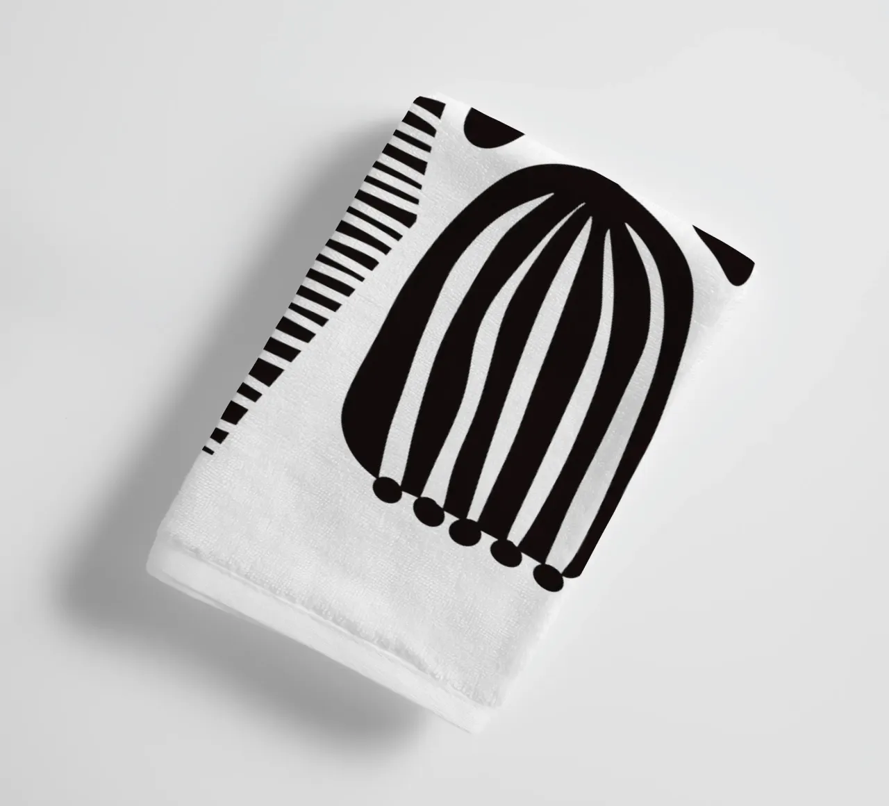Black Abstract Flowers in Vase asciugamano da bagno da Illustration Raissa Oltmanns