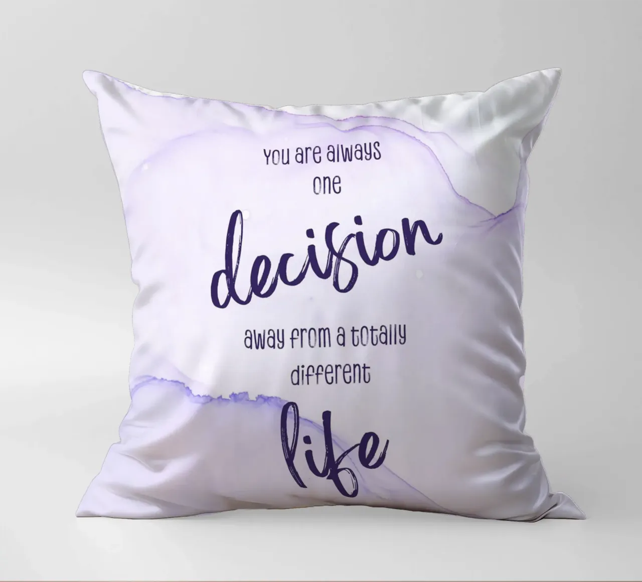 One decision away from a different life | floating colors cuscino da Melanie Viola