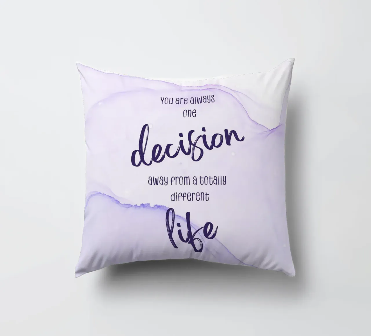 One decision away from a different life | floating colors cuscino da Melanie Viola