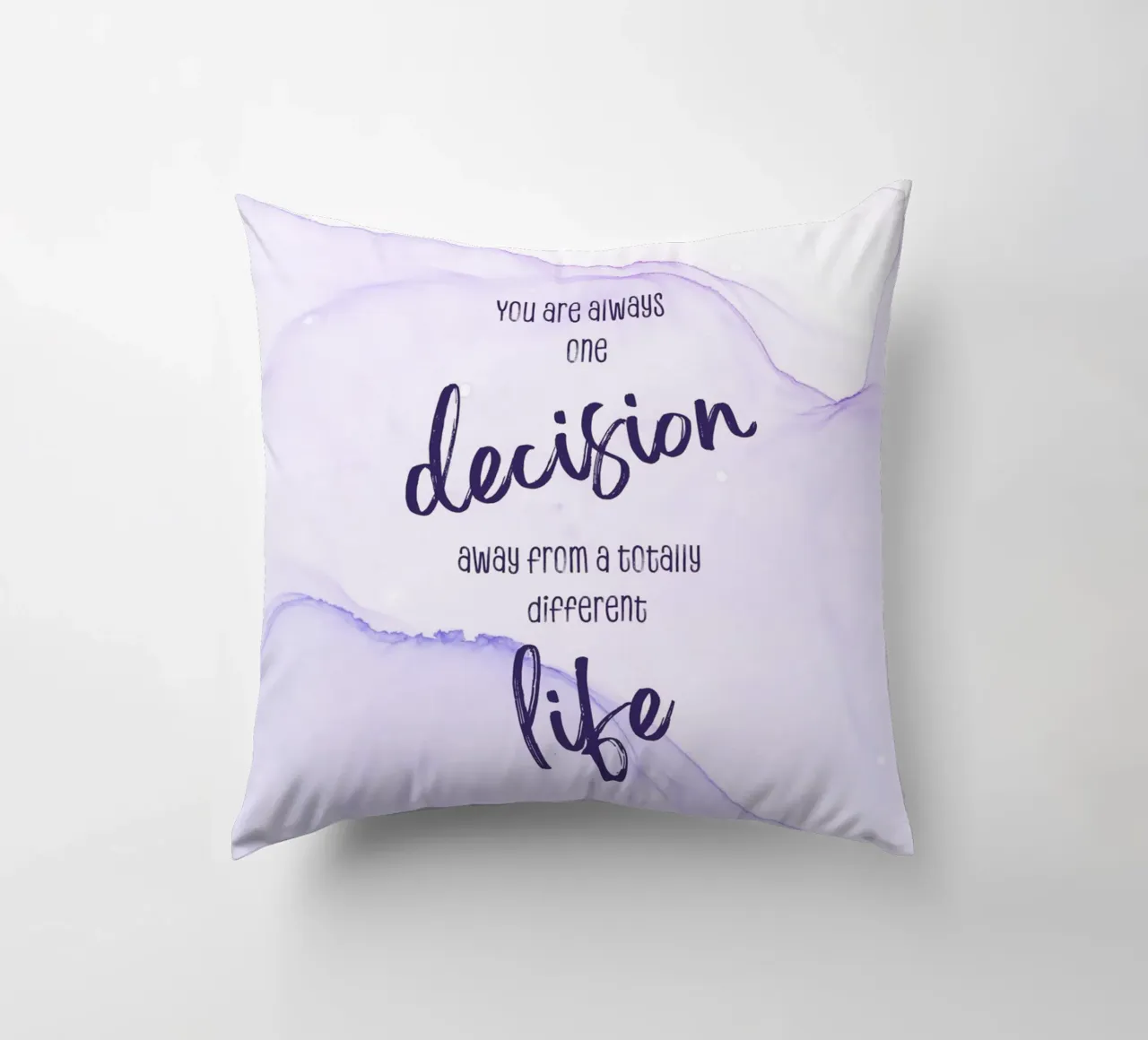 One decision away from a different life | floating colors cuscino da Melanie Viola