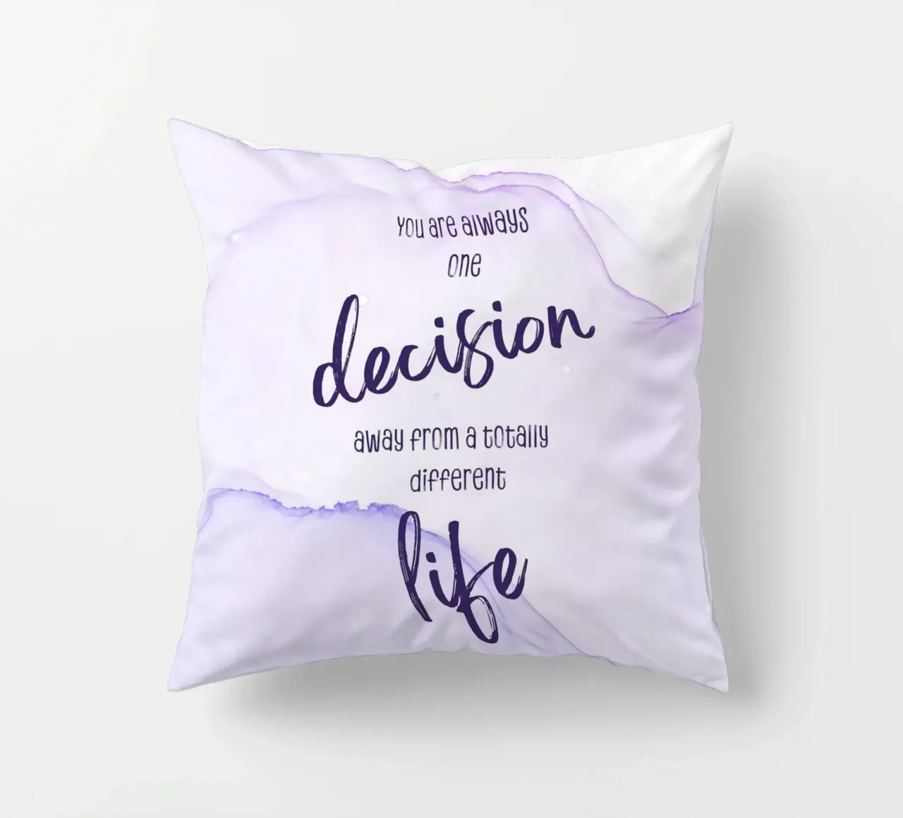 One decision away from a different life | floating colors cuscino da Melanie Viola