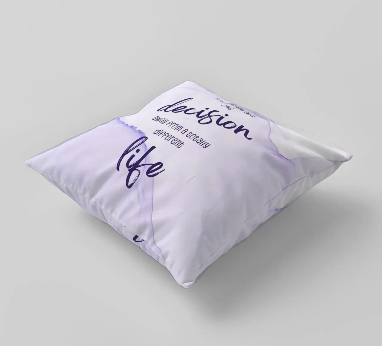 One decision away from a different life | floating colors cuscino da Melanie Viola