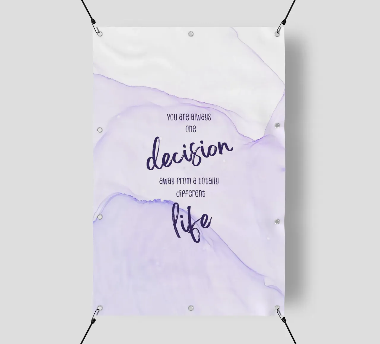 One decision away from a different life | floating colors telo in pvc da Melanie Viola