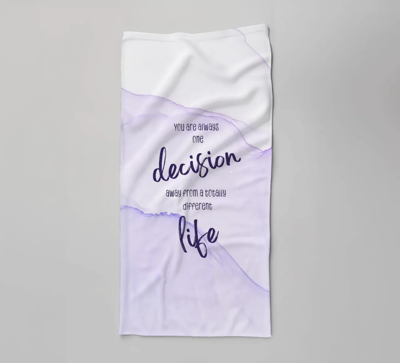 One decision away from a different life | floating colors towel by Melanie Viola