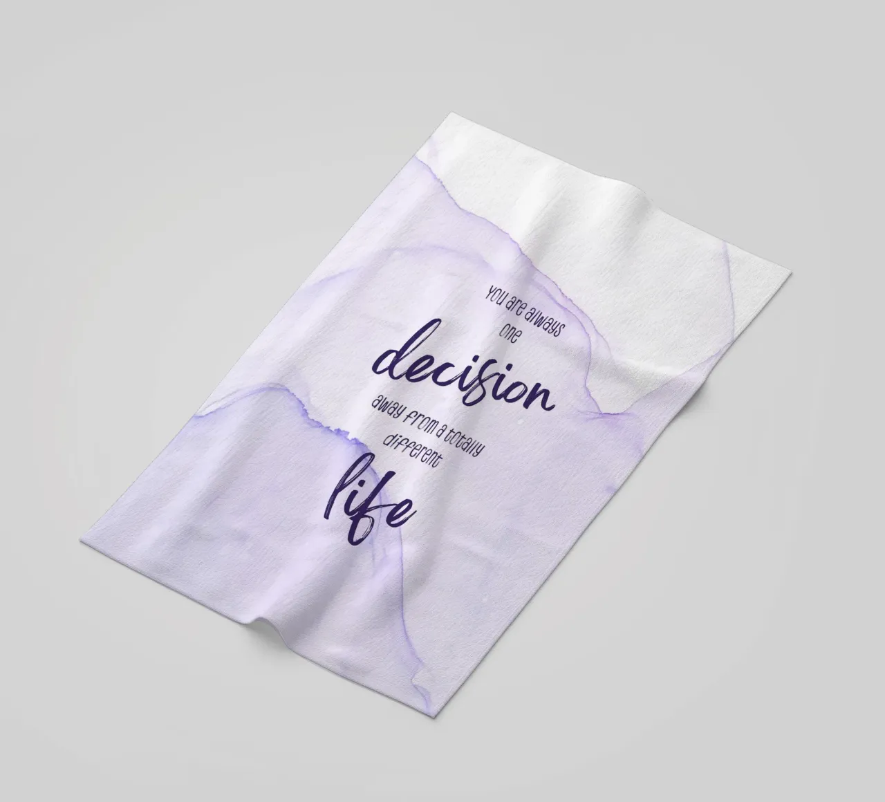 One decision away from a different life | floating colors beach towel by Melanie Viola