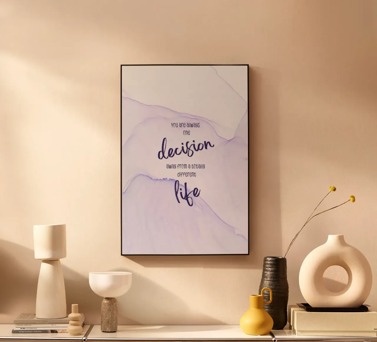 One decision away from a different life | floating colors plexiglas de Melanie Viola