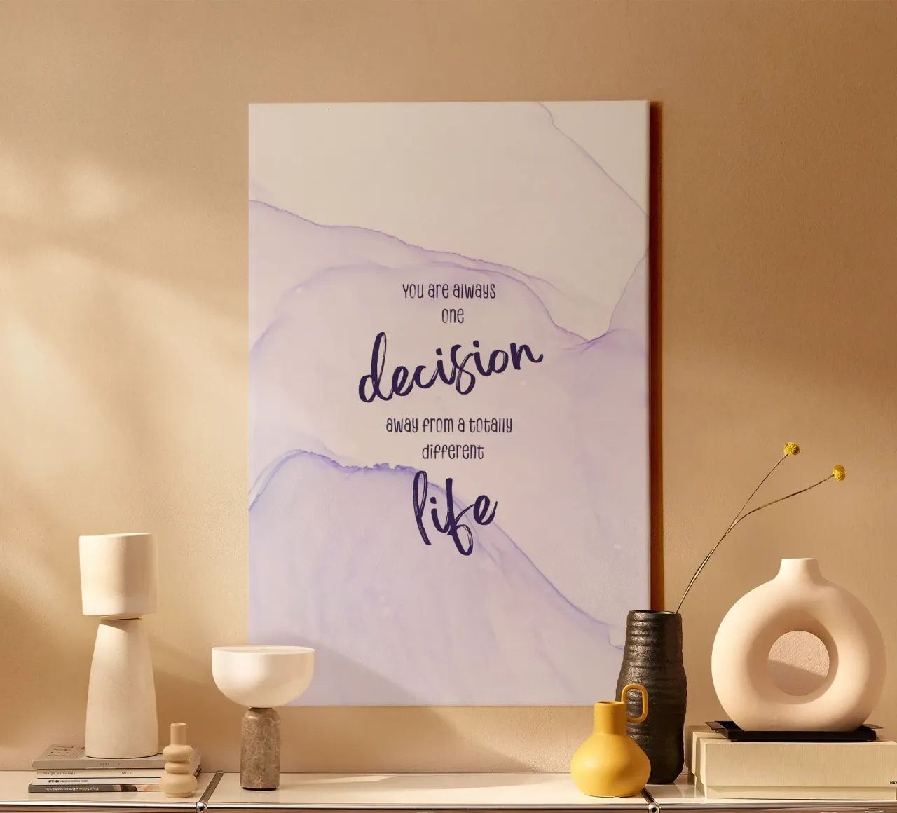 One decision away from a different life | floating colors tela da Melanie Viola
