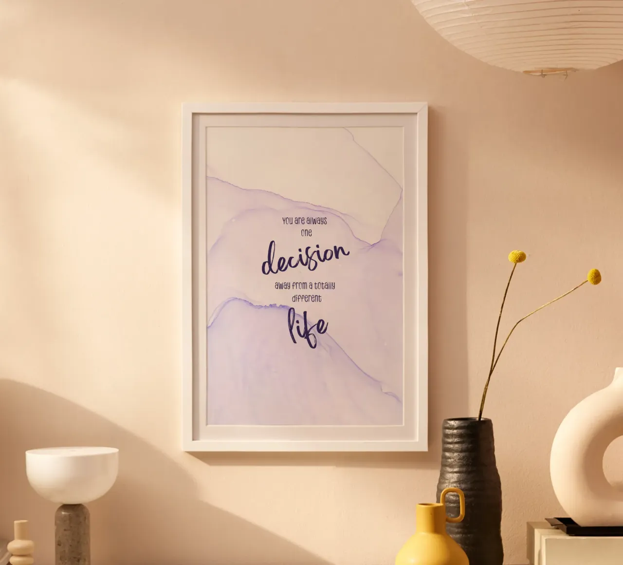 One decision away from a different life | floating colors carta hahnemühle da Melanie Viola