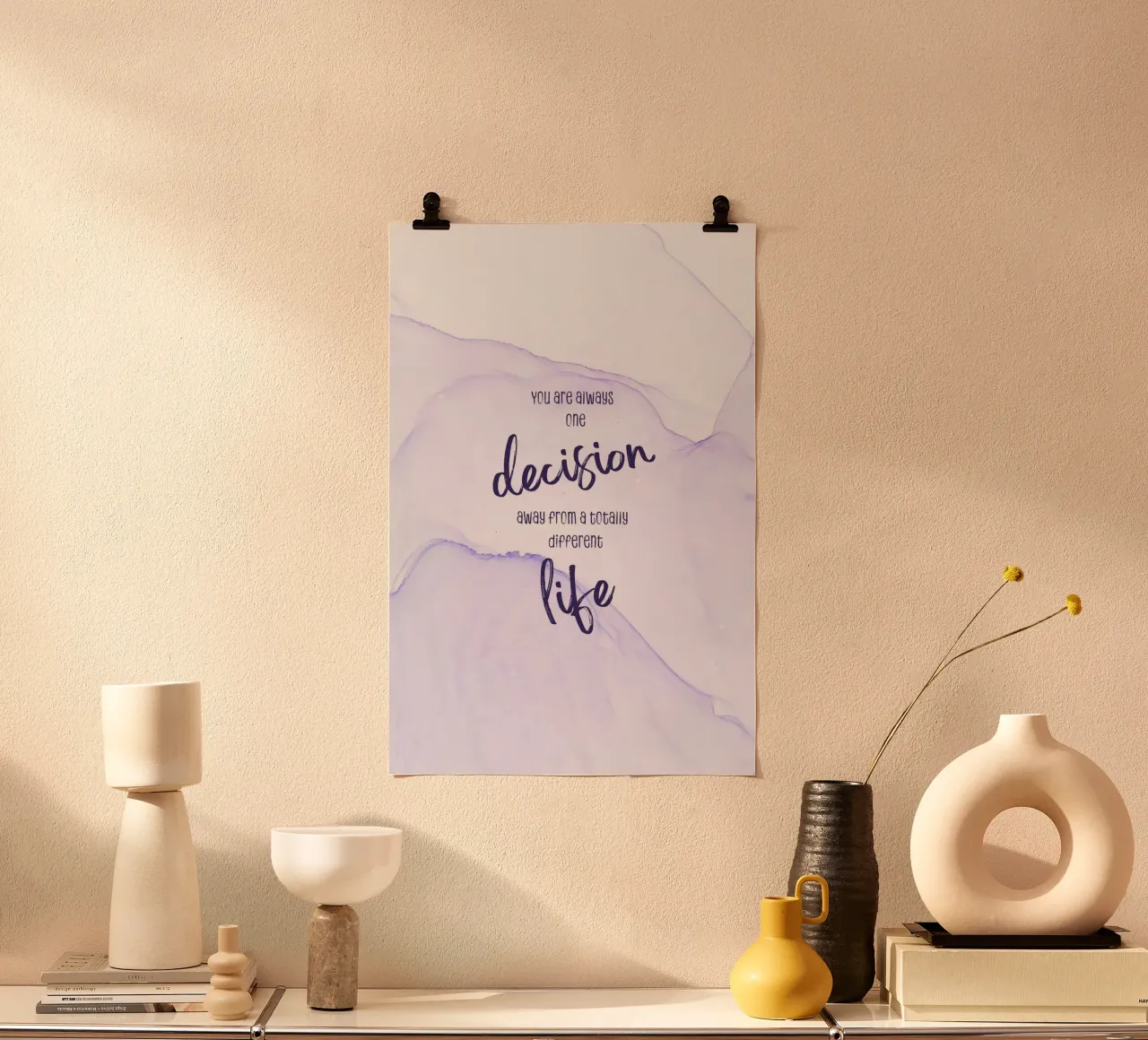 One decision away from a different life | floating colors carta hahnemühle da Melanie Viola