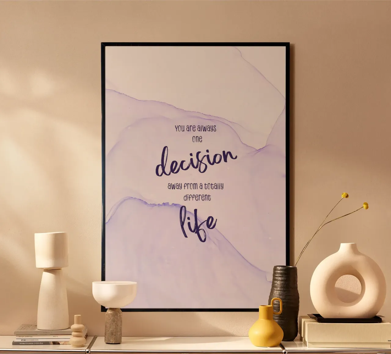 One decision away from a different life | floating colors hahnemühle van Melanie Viola
