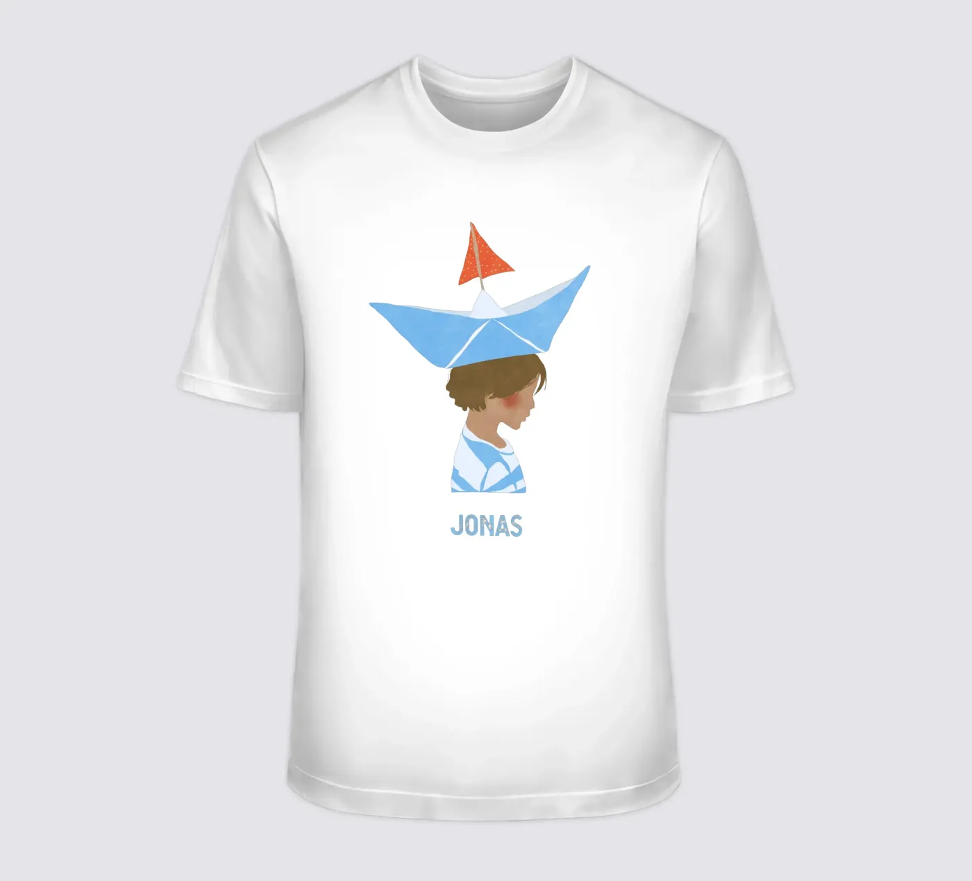 Junge mit Boot t-shirt da Illustration Raissa Oltmanns