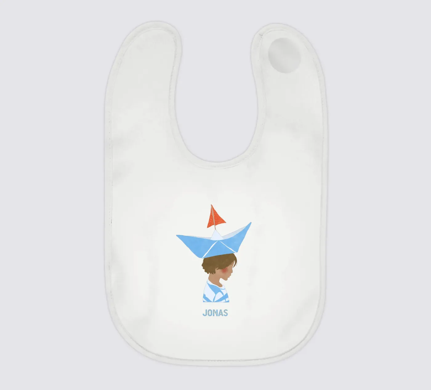 Junge mit Boot baby bib by Illustration Raissa Oltmanns