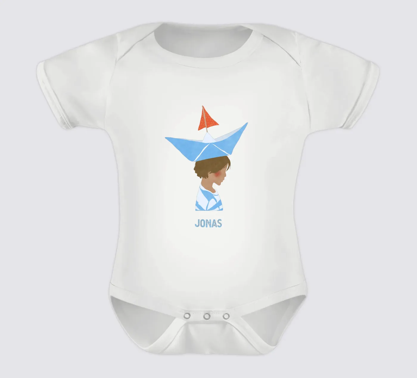 Junge mit Boot body bébé de Illustration Raissa Oltmanns