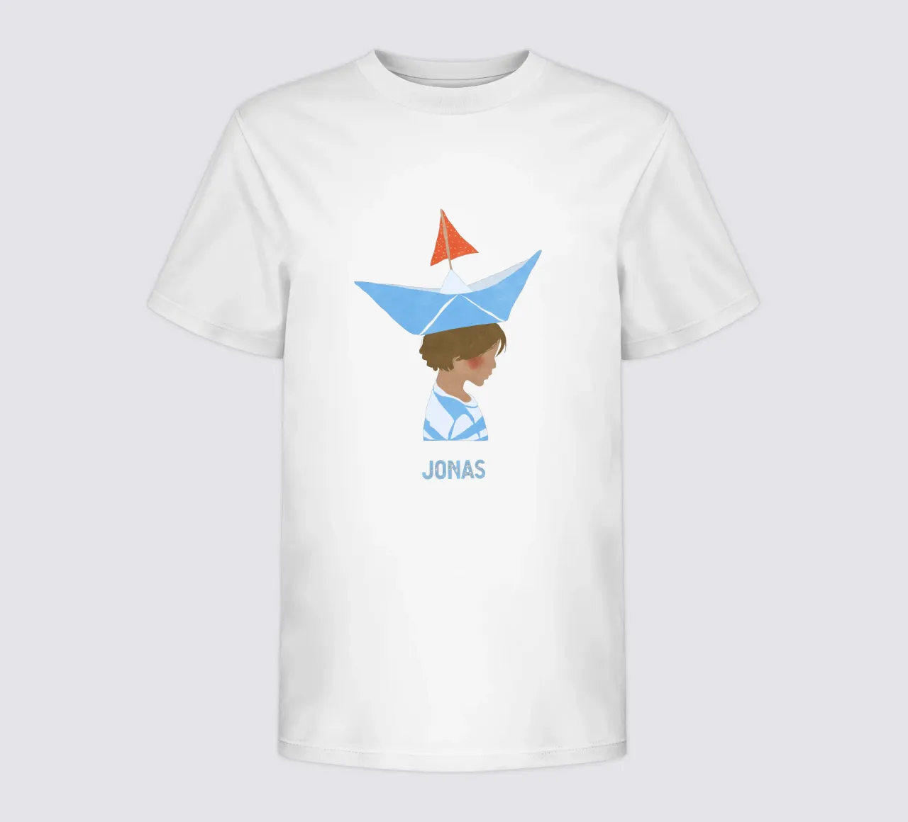 Junge mit Boot Kinder T-Shirt von Illustration Raissa Oltmanns
