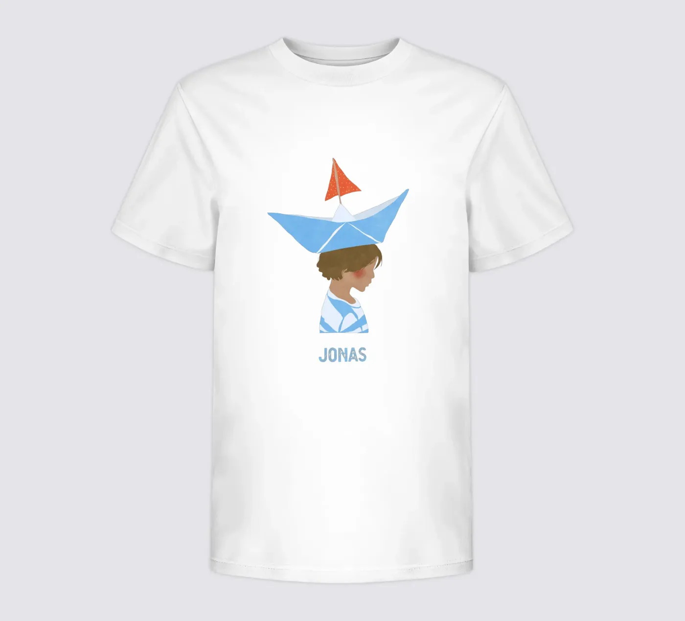 Junge mit Boot kinder t-shirt van Illustration Raissa Oltmanns