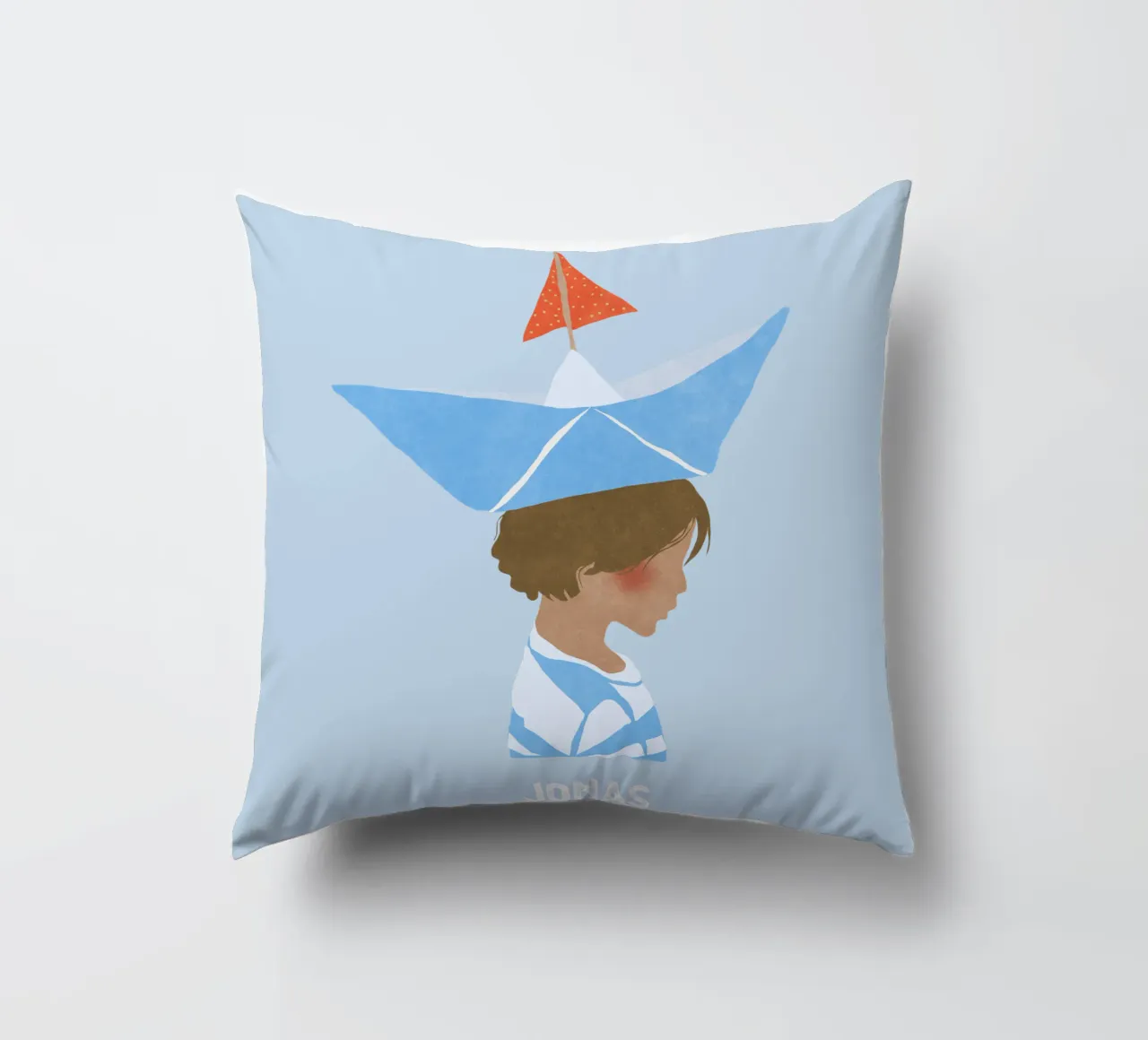 Junge mit Boot cuscino da Illustration Raissa Oltmanns