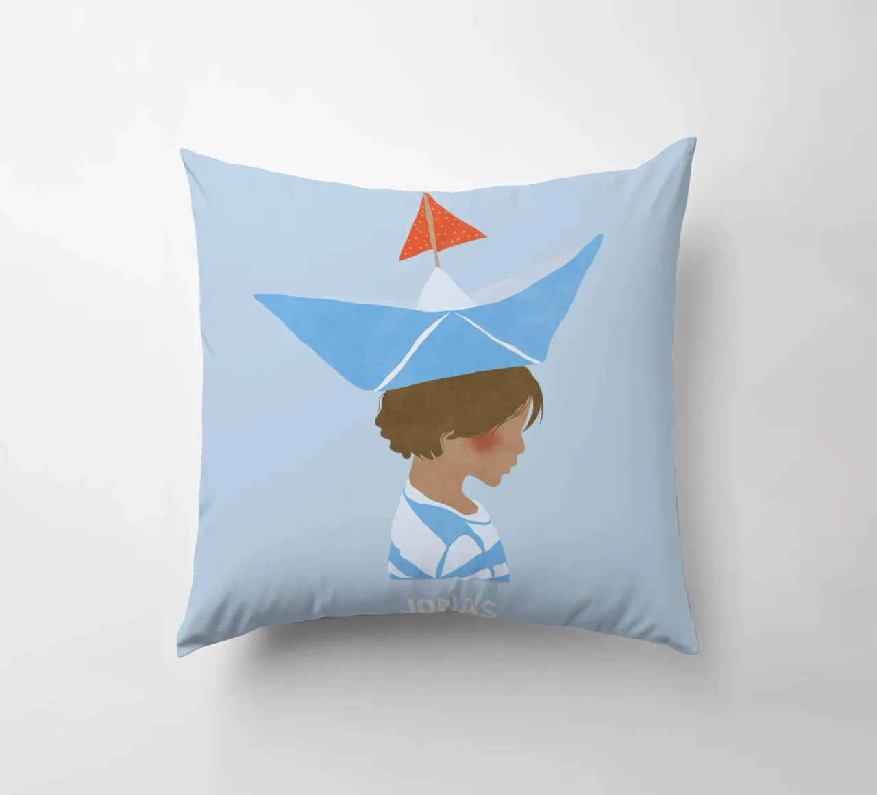 Junge mit Boot cuscino da Illustration Raissa Oltmanns