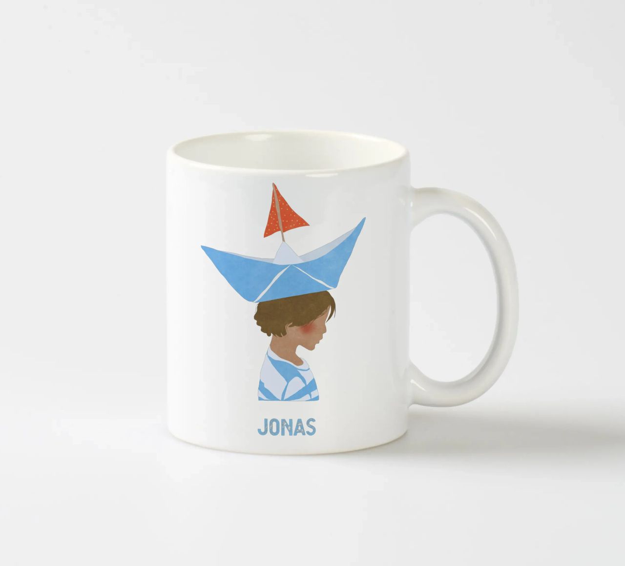 Junge mit Boot tazza in ceramica da Illustration Raissa Oltmanns