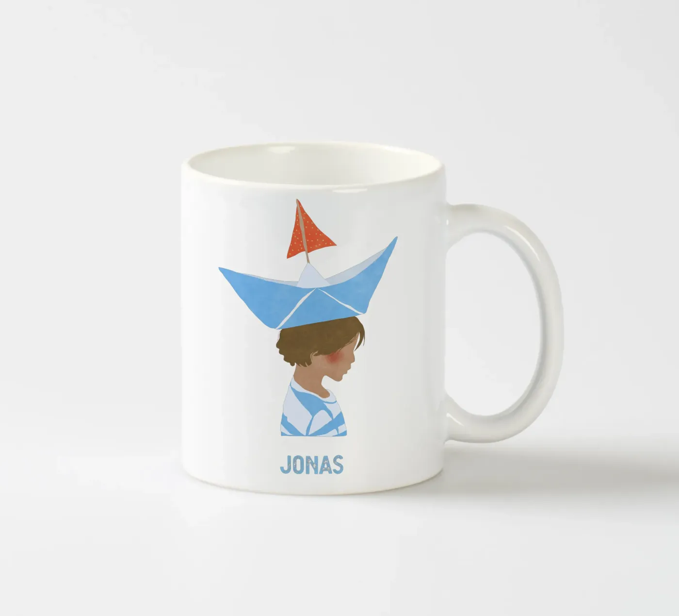 Junge mit Boot ceramic mug by Illustration Raissa Oltmanns