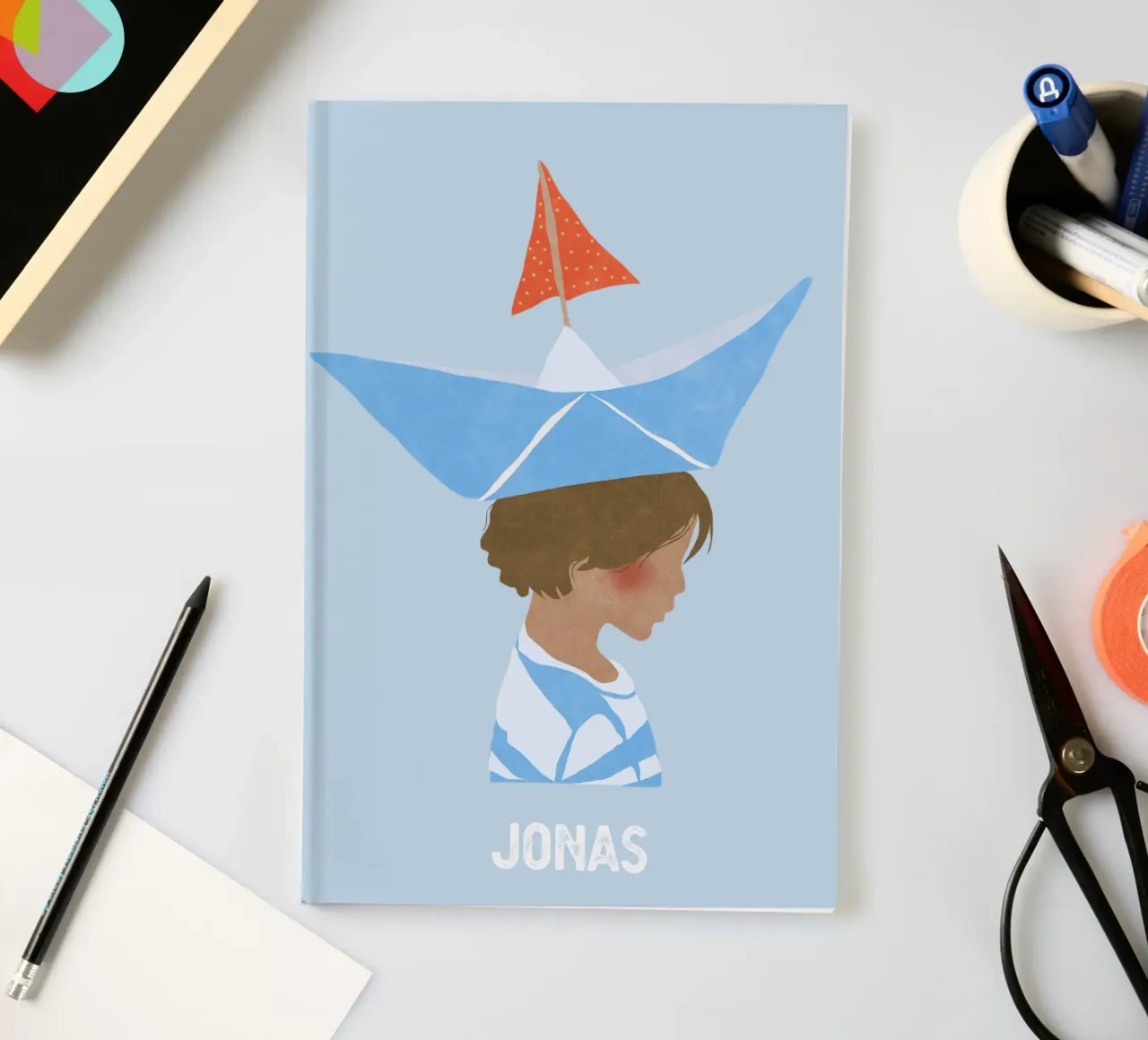 Junge mit Boot notebook by Illustration Raissa Oltmanns