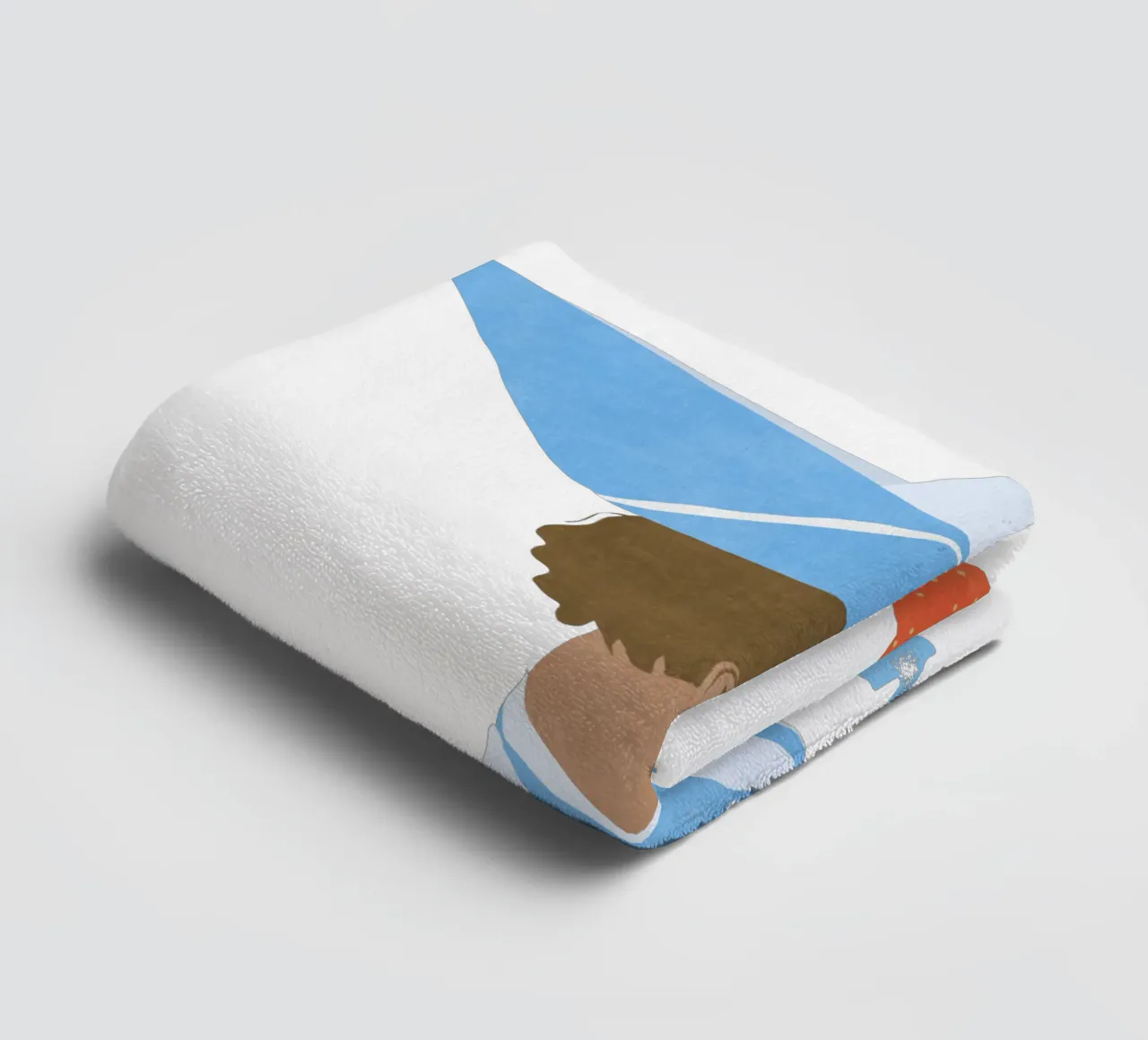 Junge mit Boot towel by Illustration Raissa Oltmanns