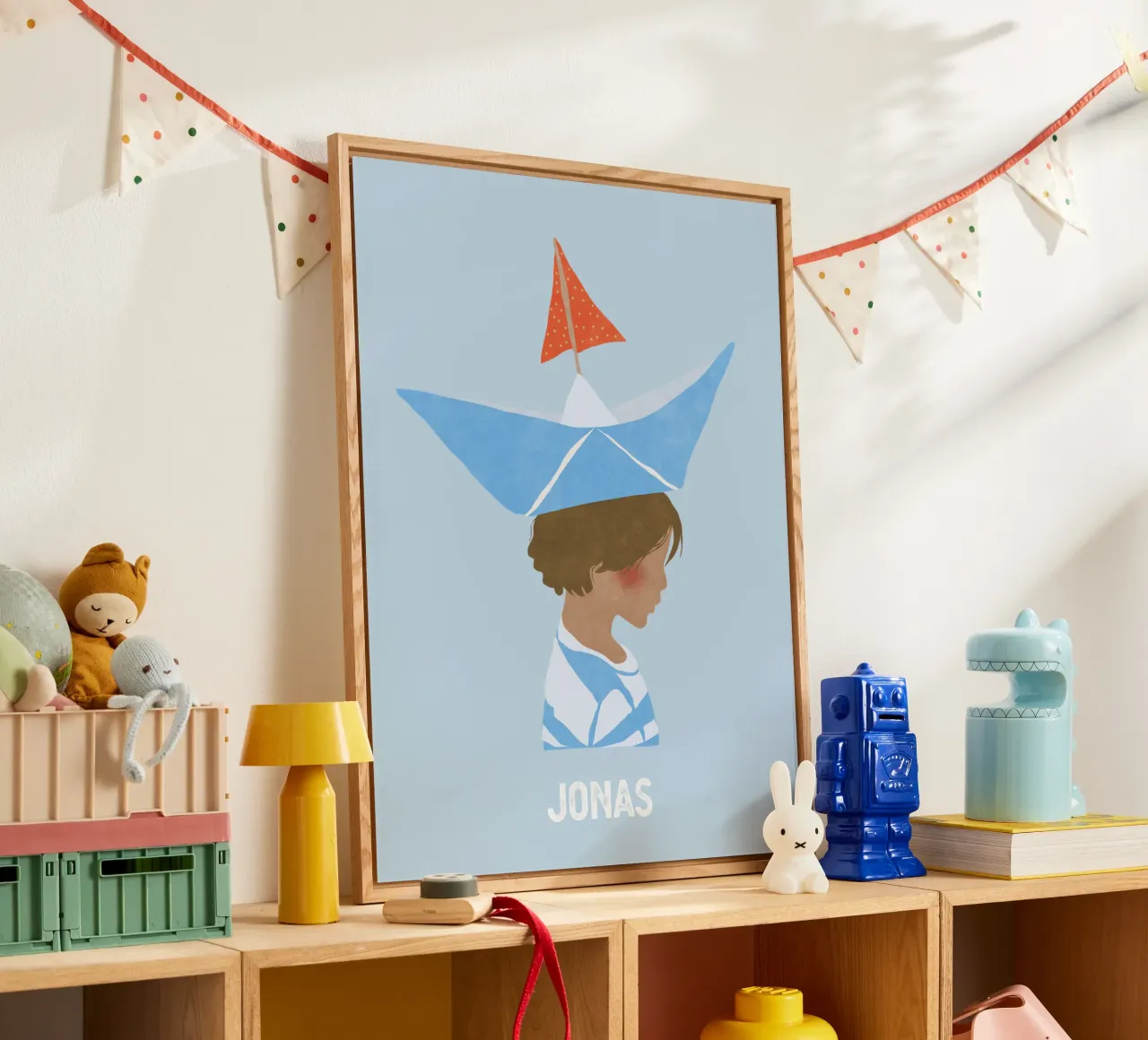 Junge mit Boot plexiglass da Illustration Raissa Oltmanns