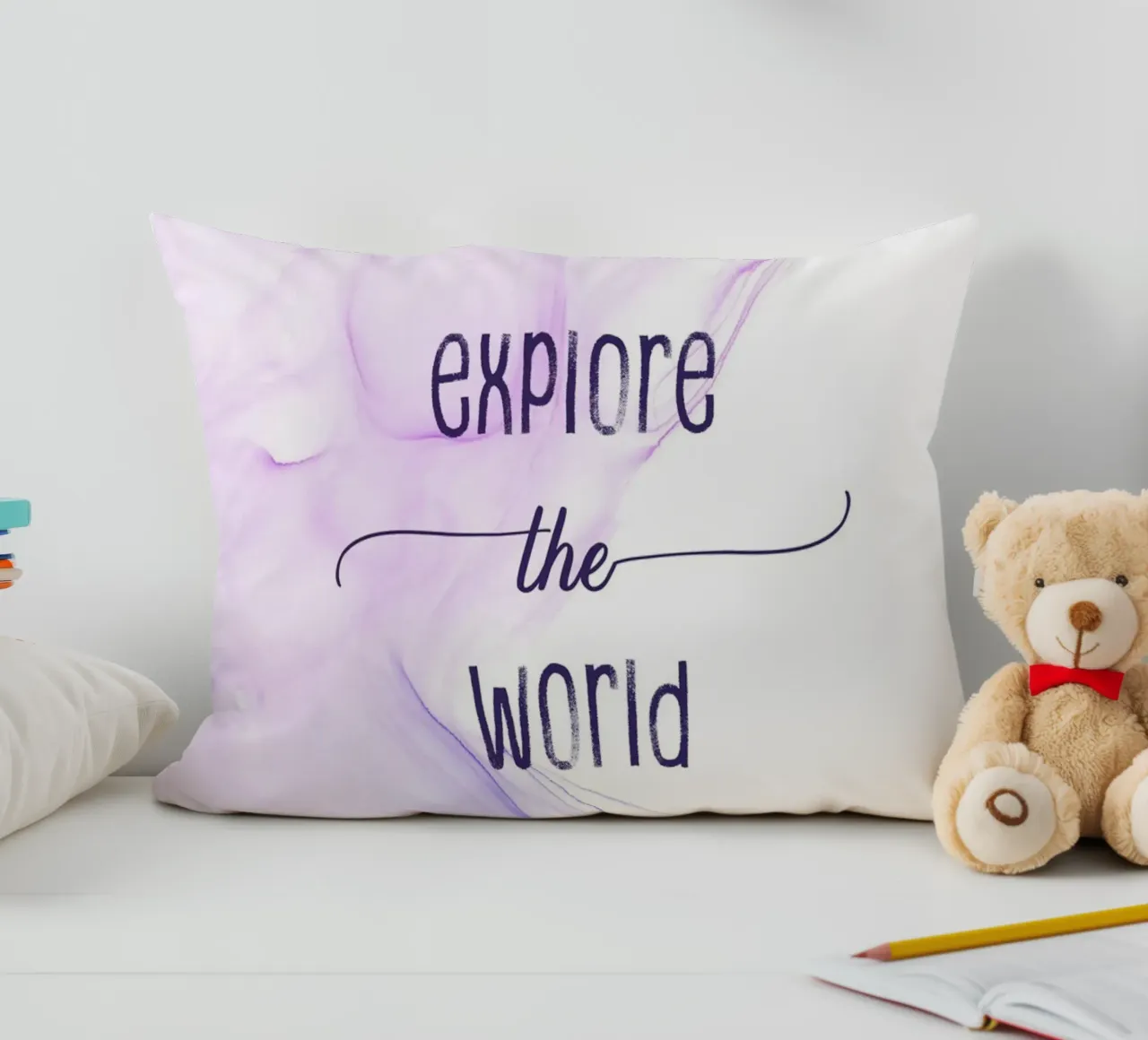 Explore the world | floating colors cuscino da Melanie Viola
