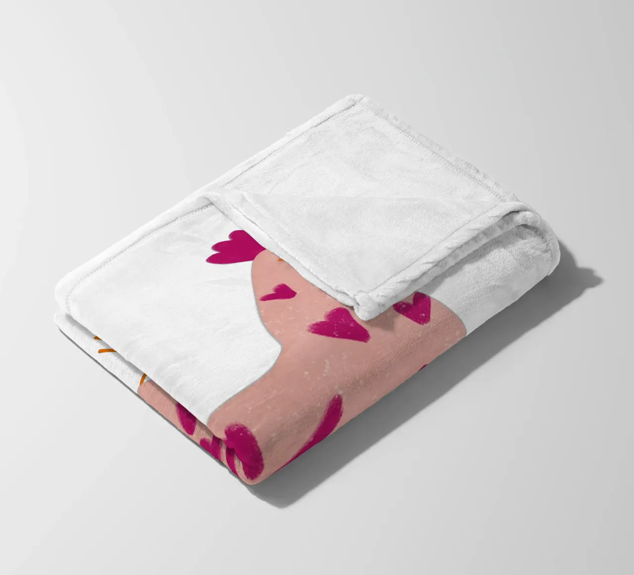 Cute pink chicken with hearts fleece blanket by Illustration Raissa Oltmanns