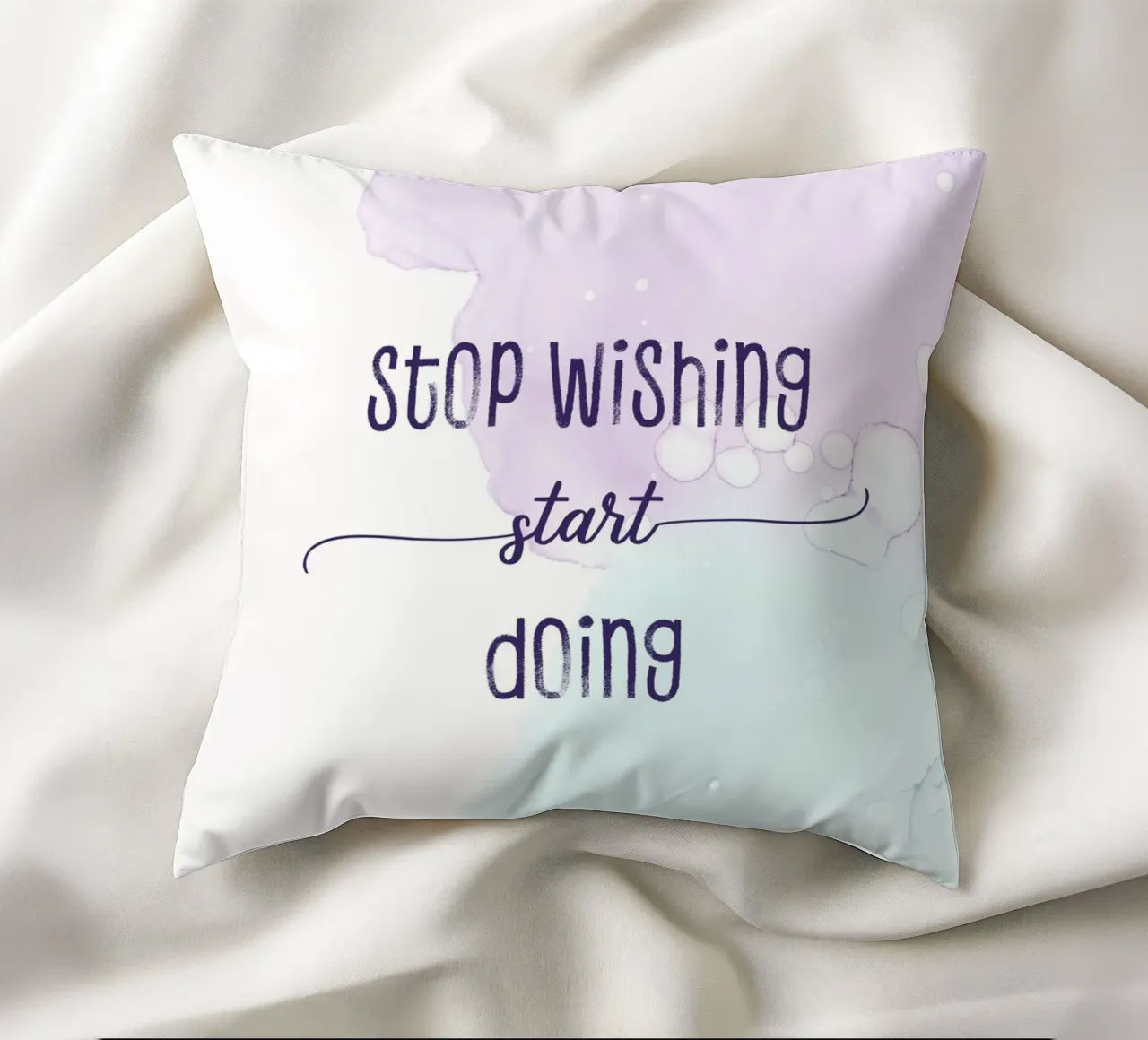 Stop wishing start doing | floating colors cuscino da Melanie Viola