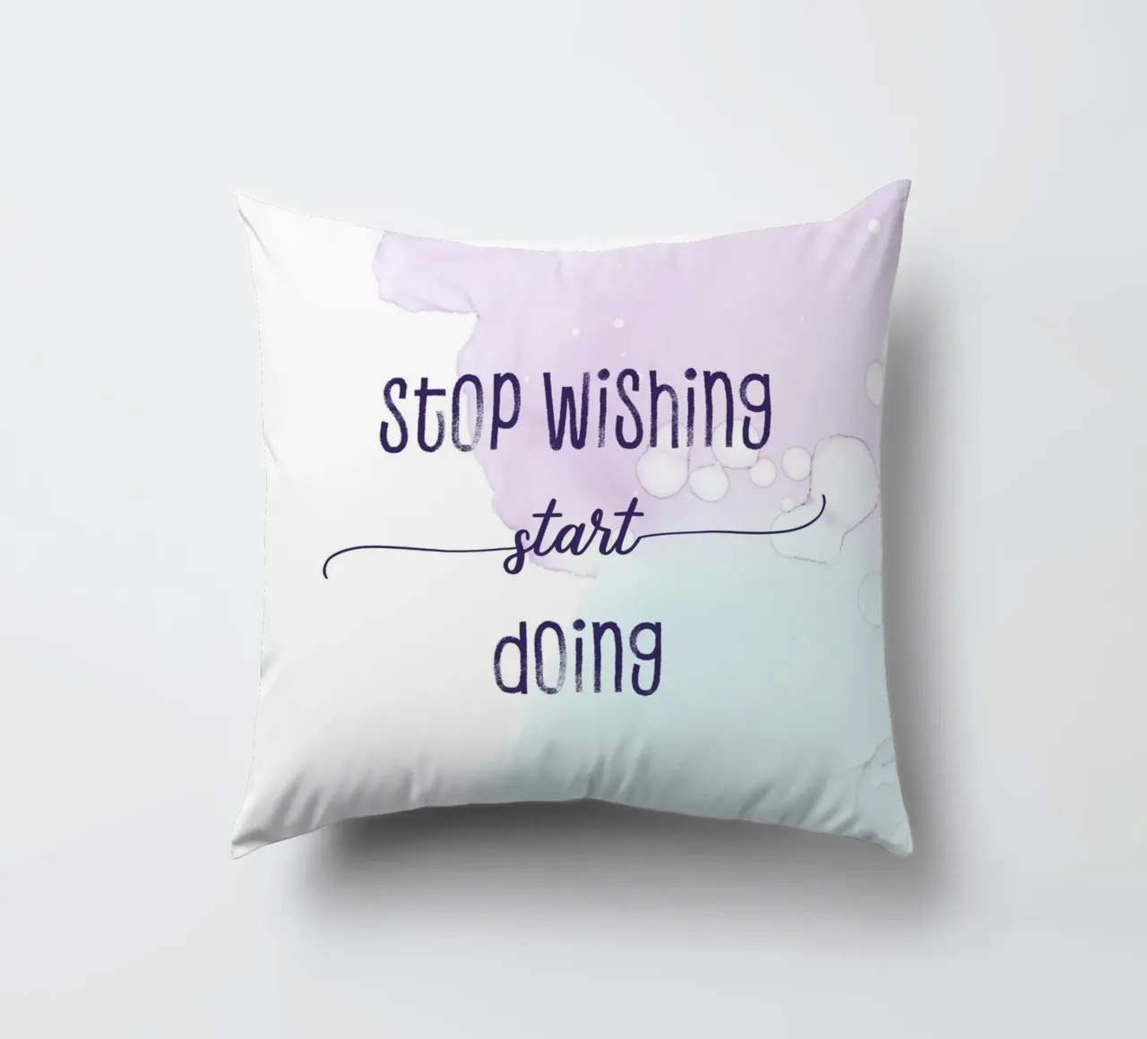 Stop wishing start doing | floating colors cuscino da Melanie Viola
