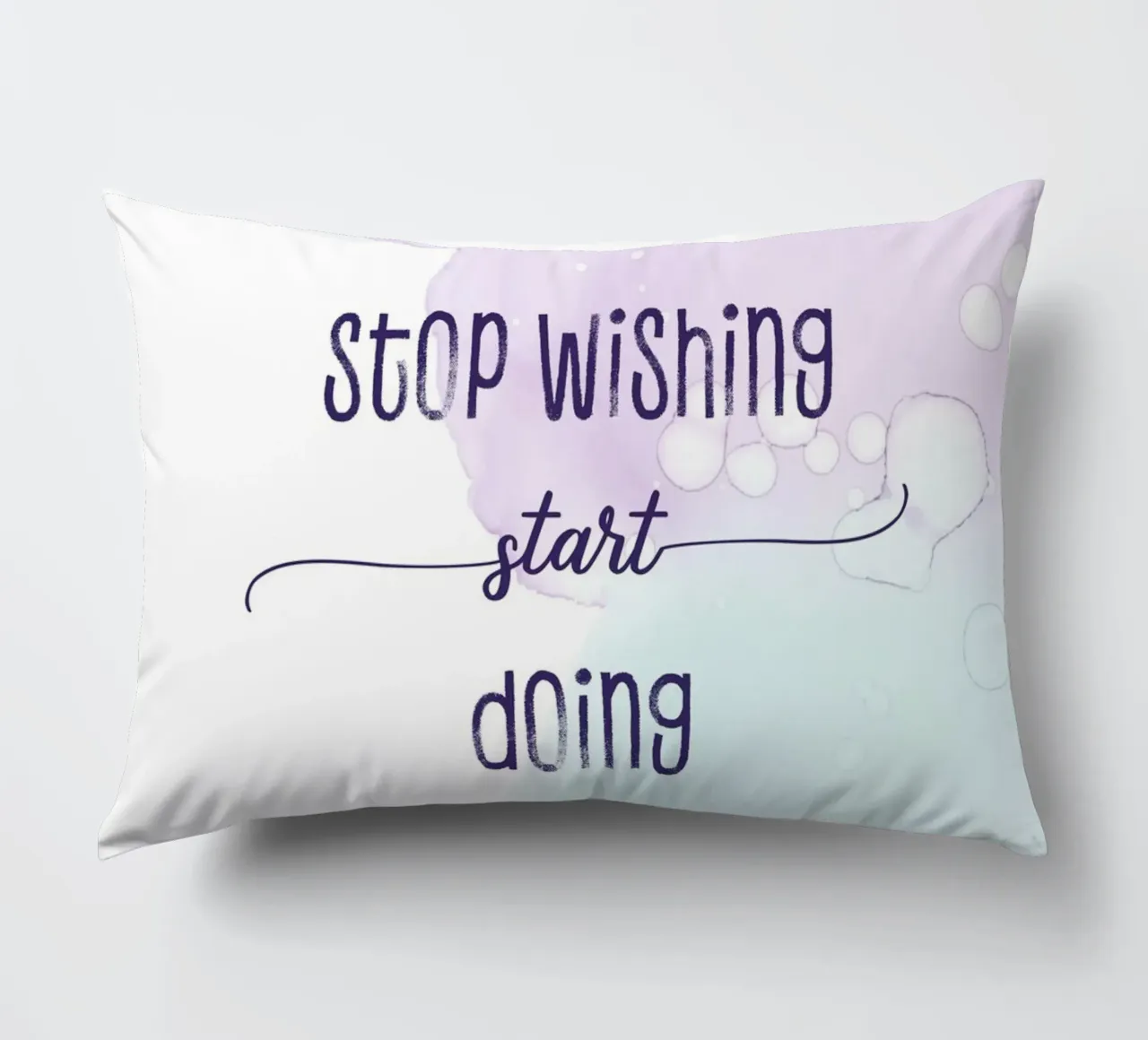 Stop wishing start doing | floating colors cojín de Melanie Viola