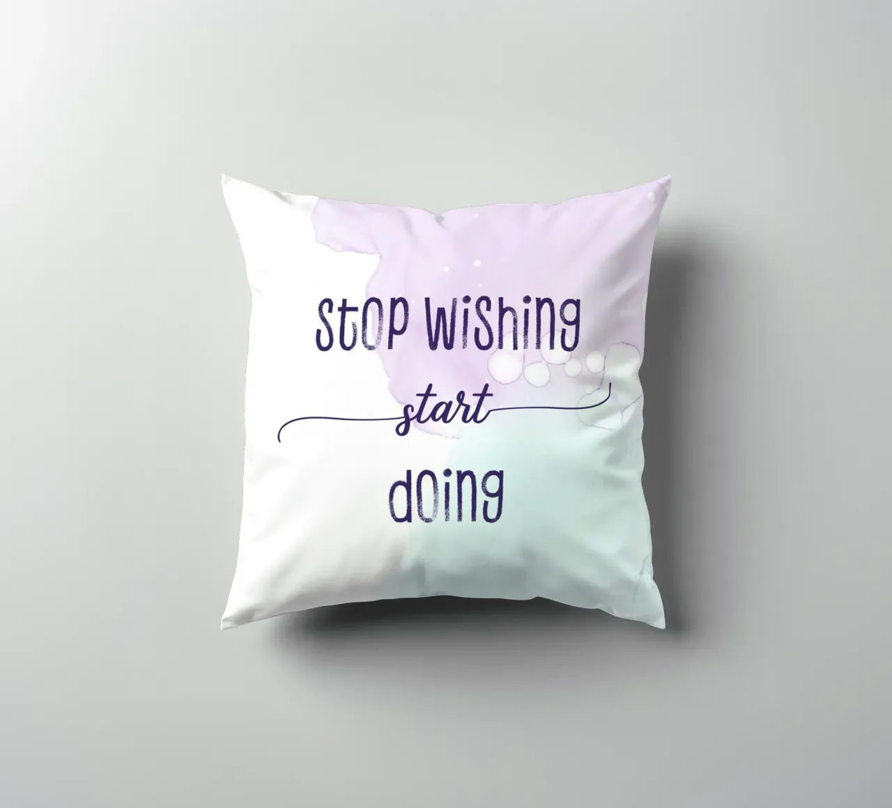 Stop wishing start doing | floating colors cuscino da Melanie Viola