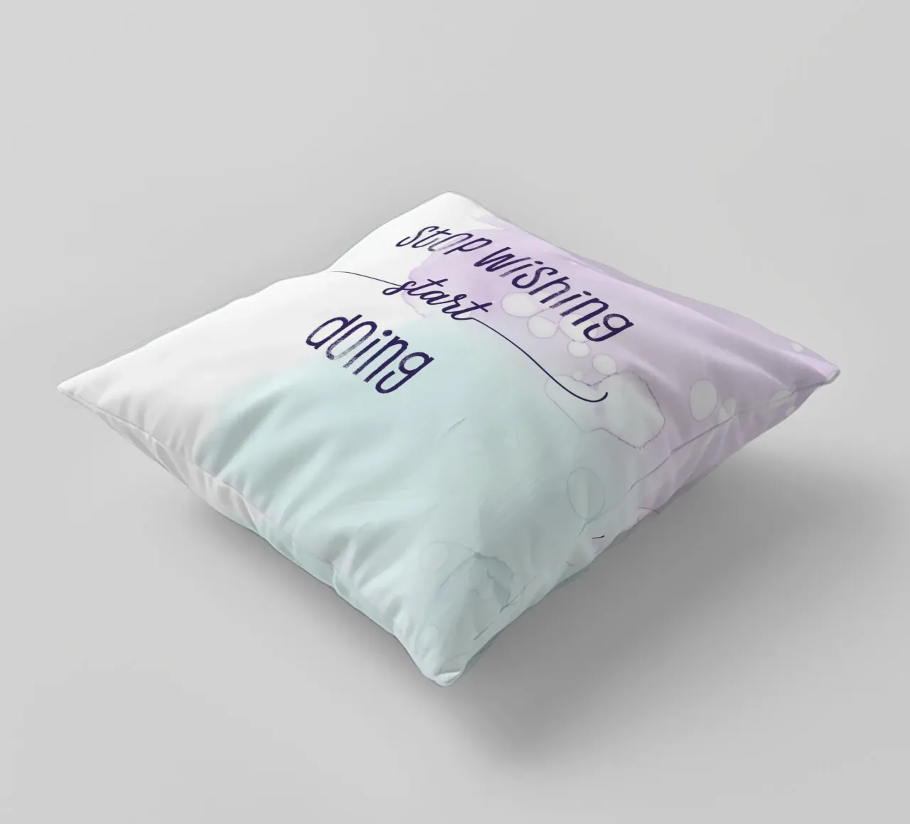 Stop wishing start doing | floating colors cuscino da Melanie Viola